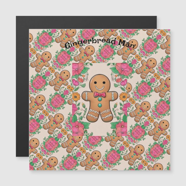 Gingerbread Man Magnetic Invitation (Front/Back)