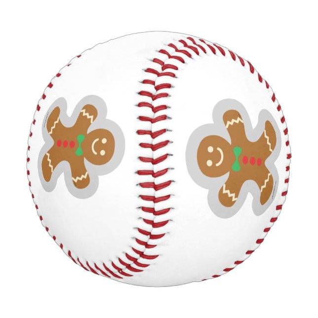 Gingerbread Man Making The Angel In The Snow Baseball (Angled)