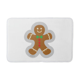 Gingerbread Man Making The Angel In The Snow Bath Mat