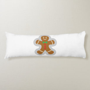 Gingerbread Man Making The Angel In The Snow Body Pillow