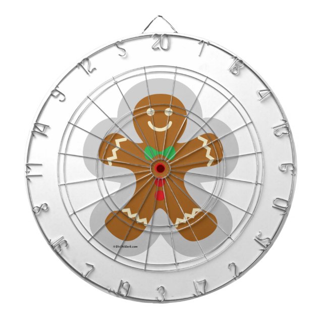 Gingerbread Man Making The Angel In The Snow Dartboard (Front)