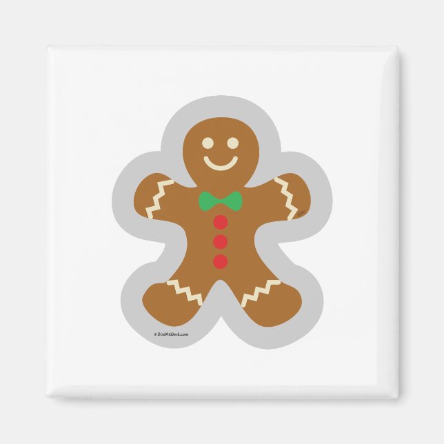 Gingerbread Man Making The Angel In The Snow Magnet (Front)