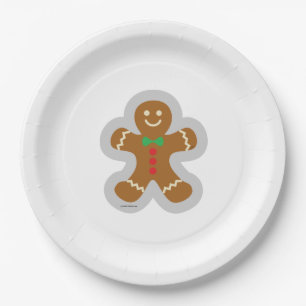Gingerbread Man Making The Angel In The Snow Paper Plate