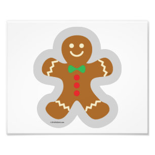Gingerbread Man Making The Angel In The Snow Photo Print