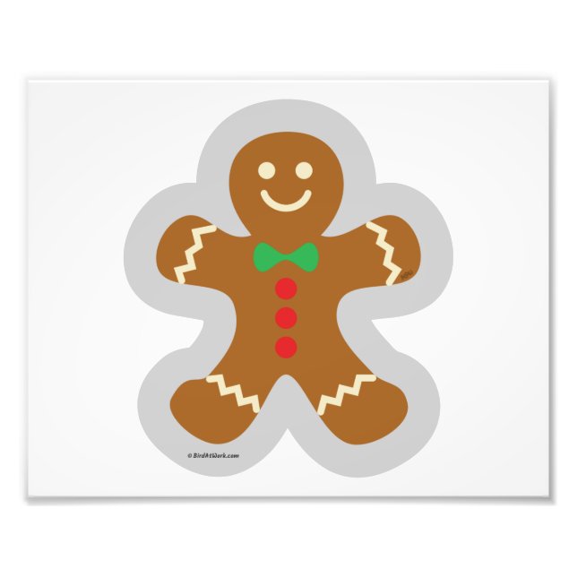Gingerbread Man Making The Angel In The Snow Photo Print (Front)