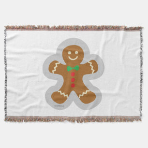 Gingerbread Man Making The Angel In The Snow Throw Blanket
