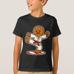 Gingerbread Man Martial Artist Christmas Taekwondo T-Shirt
