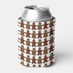 Gingerbread Man Men Lady Christmas Cookie Holiday Can Cooler