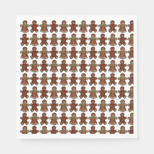 Gingerbread Man Men Lady Christmas Cookie Holiday Napkin