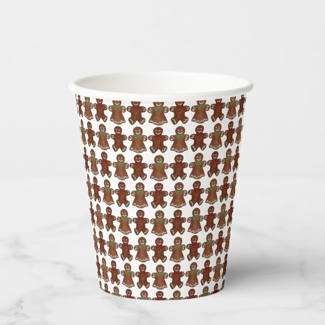 Gingerbread Man Men Lady Christmas Cookie Holiday  Paper Cups (Front)