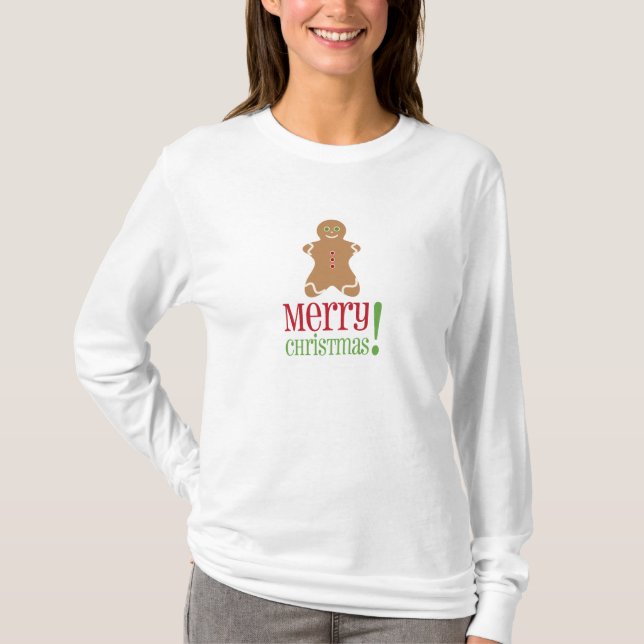 Gingerbread Man Merry Christmas Shirt (Front)