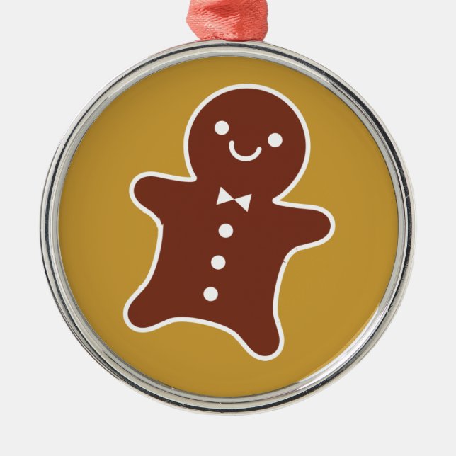 Gingerbread Man Metal Ornament (Front)
