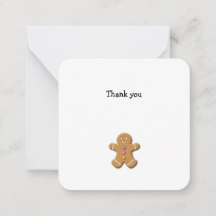 Gingerbread Man Mini Thank You Note Card