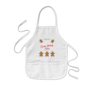 Gingerbread Man Monogrammed Kids Apron