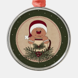 Gingerbread Man Mug Arrangement Metal Ornament