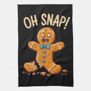 Gingerbread Man Oh Snap Christmas Cookie Baking Kitchen Towel