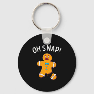 Gingerbread Man Oh Snap Christmas Funny Cookie Bak Keychain