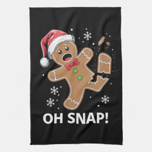 Gingerbread Man Oh Snap Christmas Funny Cookie  Kitchen Towel