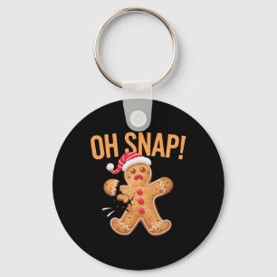 Gingerbread Man Oh Snap Christmas Keychain