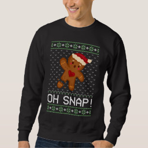 Gingerbread Man Oh Snap Christmas Long Sleeve Sweatshirt