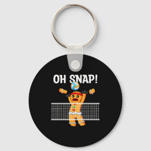 Gingerbread Man Oh Snap Christmas Volleyball Playe Keychain