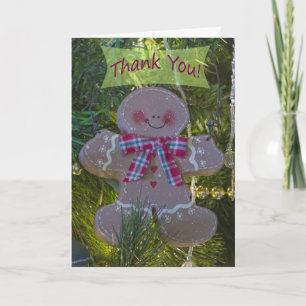 Gingerbread Man Ornament Thank You Card