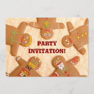 Gingerbread Man Party Invitatation Invitation