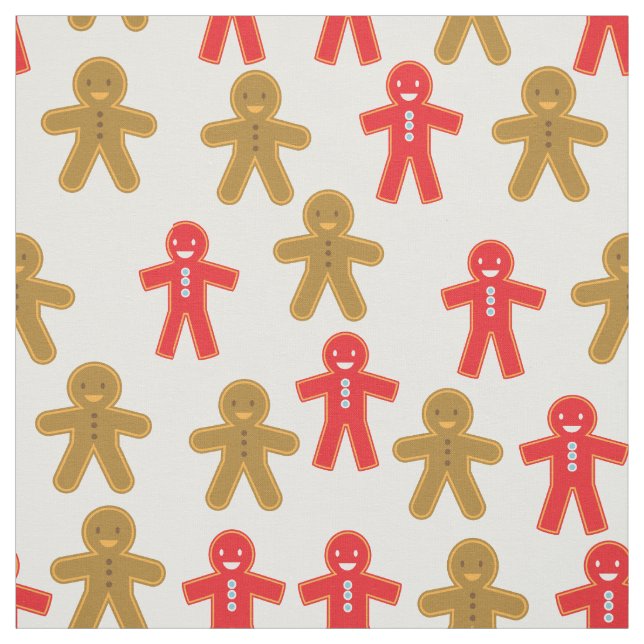 Gingerbread Man Pattern Fabric (Swatch)