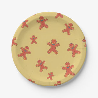 Gingerbread Man Pattern Paper Plate