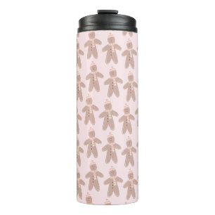 Gingerbread man pattern thermal tumbler