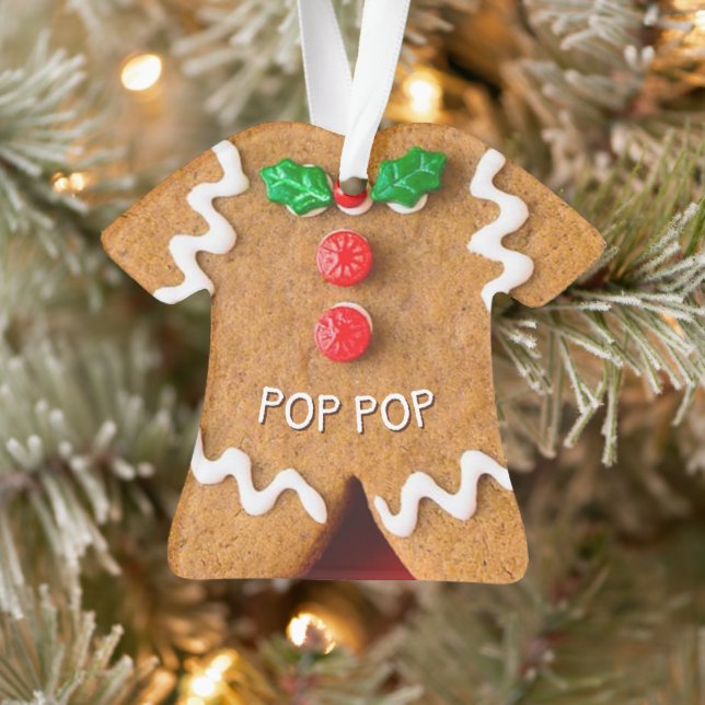 Gingerbread Man Personalized Christmas Ornament (Tree)