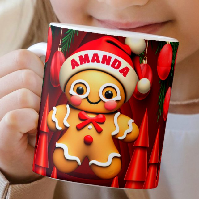 Gingerbread Man Personalized Kids Hot Chocolate Coffee Mug (Creator Uploaded)