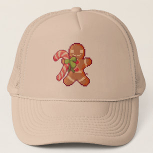 Gingerbread man. Pixelart, Pixel Art Trucker Hat