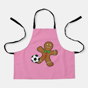 Gingerbread Man Playing Soccer Apron
