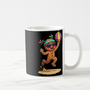 Gingerbread Man Playing Volleyball Christmas Xmas Coffee Mug