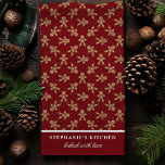 Gingerbread Man Polka Dot Red Custom Christmas Kitchen Towel<br><div class="desc">Bring holiday cheer to your kitchen with this custom red gingerbread man polka dot Christmas kitchen towel. Featuring a playful gingerbread man pattern on a red polka dot background, this festive towel can be personalized with your name or special message. A fun and practical way to add a bit of...</div>