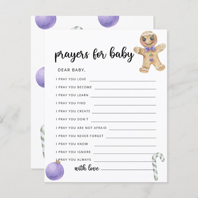 Gingerbread man - prayers for baby  (Front/Back)