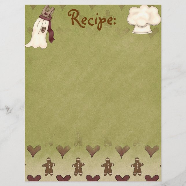 Gingerbread Man Recipe Paper (Front)
