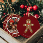 Gingerbread Man Red Polka Dot Christmas Photo Ceramic Ornament<br><div class="desc">Celebrate the holidays with this adorable Gingerbread Man Red Polka Dot Christmas Photo Ceramic Ornament. Featuring a cute gingerbread man design with a customizable photo on the back, this ornament is perfect for adding a touch of festive charm to your tree. Personalize it with your family name and favourite photo...</div>