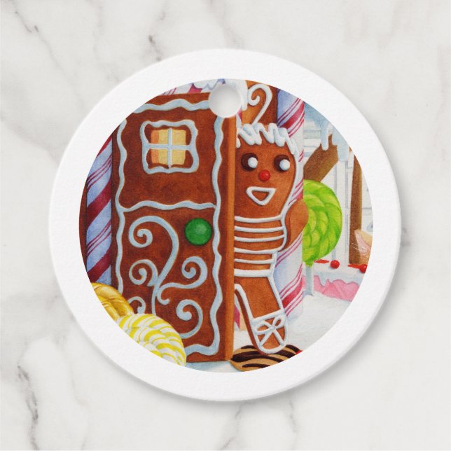 GINGERBREAD MAN Round Gift Tags (Front)