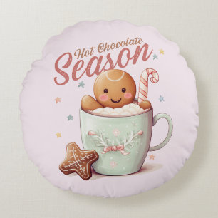 Gingerbread Man  Round Pillow