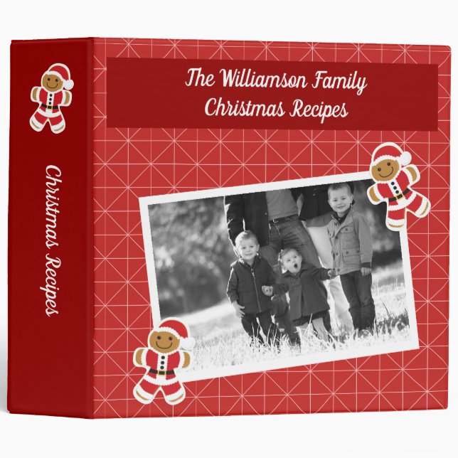 Gingerbread Man Santa Family Photo Christmas Binder (Front/Spine)