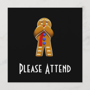 Gingerbread Man - Scared - Original Colours Invitation