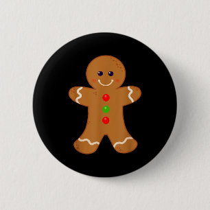 Gingerbread Man Shirt Christmas Cookie Baking Holi 2 Inch Round Button