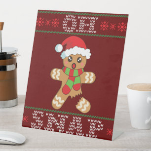 Gingerbread Man Shirt Gift Oh Snap Christmas Ugly Pedestal Sign