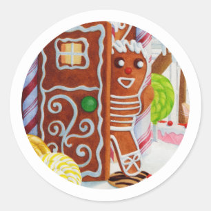 GINGERBREAD MAN Small Round Stickers