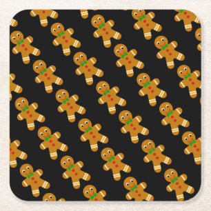 Gingerbread Man Square Paper Coaster