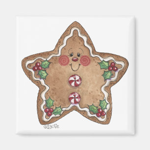 Gingerbread Man Star Magnet