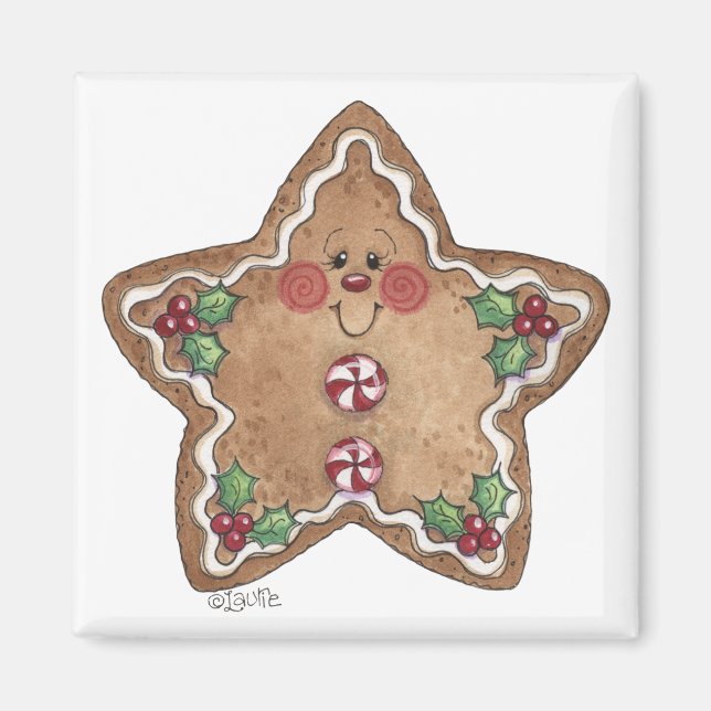 Gingerbread Man Star Magnet (Front)