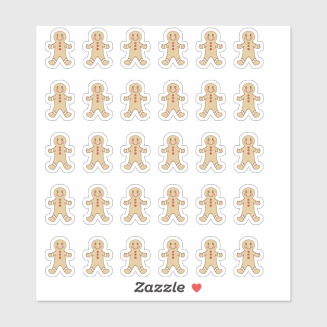 Gingerbread Man Stickers (Feuille)